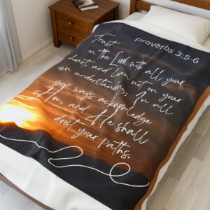 Lightweight Velveteen Plush Blanket Christian Faith Fun Christian Gift For Mom Kid Sister